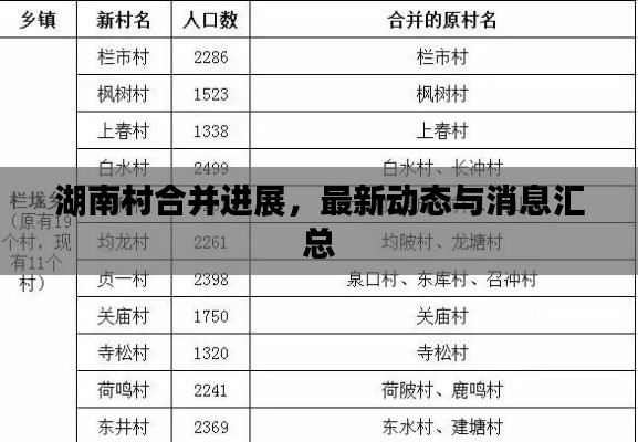湖南村合并进展，最新动态与消息汇总